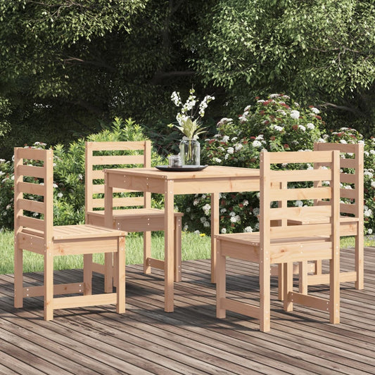 vidaXL 5 Piece Garden Dining Set Solid Wood Pine