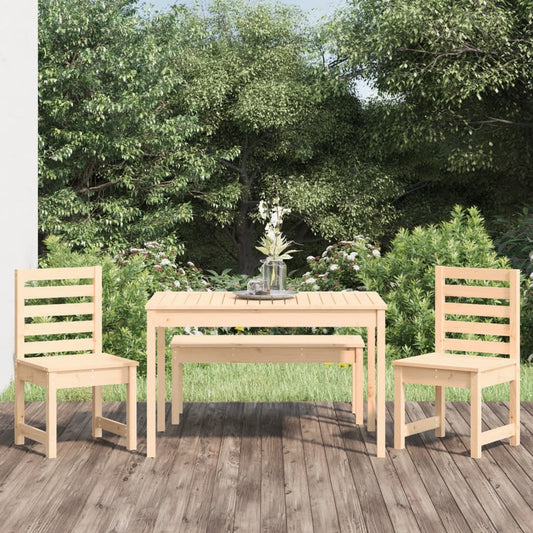 vidaXL 4 Piece Garden Dining Set Solid Wood Pine