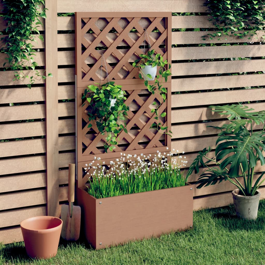 vidaXL Trellis Planter Brown 65x33x135 cm WPC