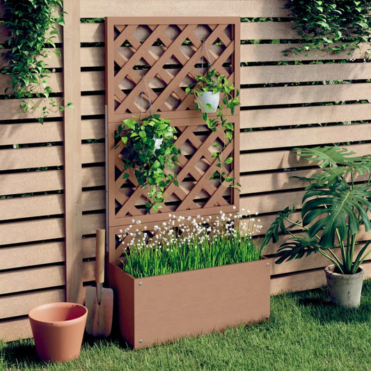 vidaXL Trellis Planter Brown 65x33x135 cm WPC