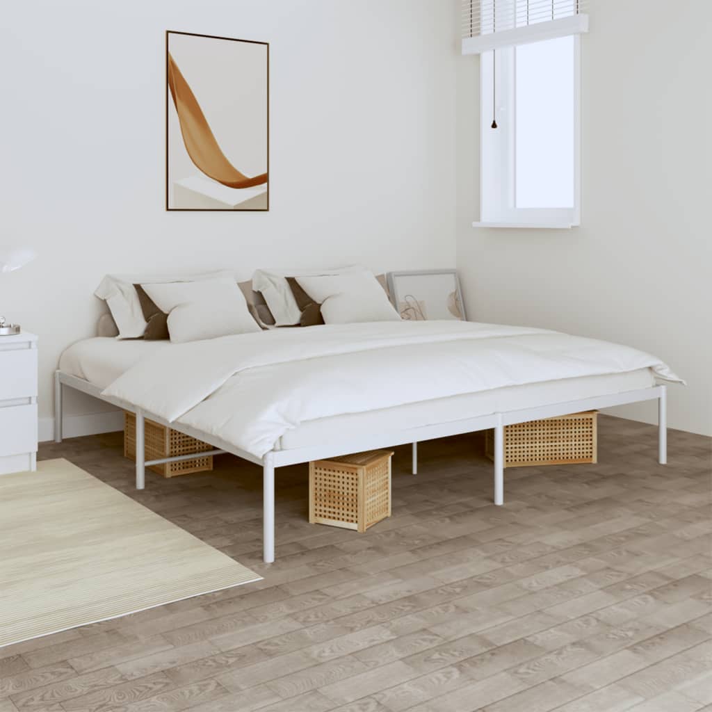 vidaXL Metal Bed Frame White 180x200 cm 6FT Super King