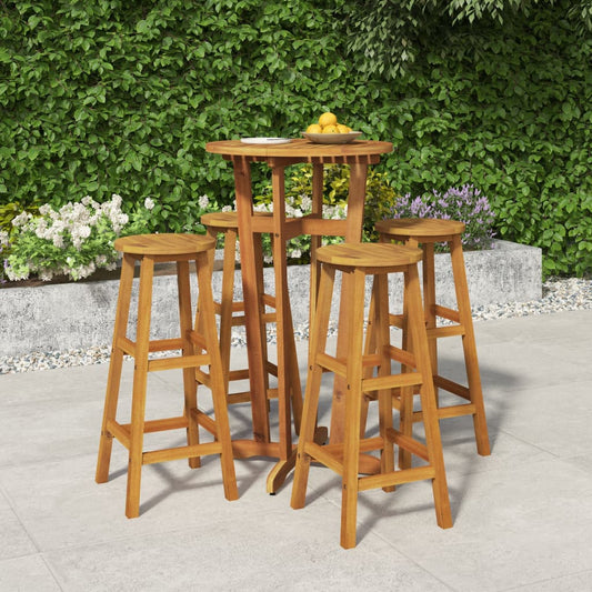 vidaXL 5 Piece Garden Dining Set Solid Wood Acacia