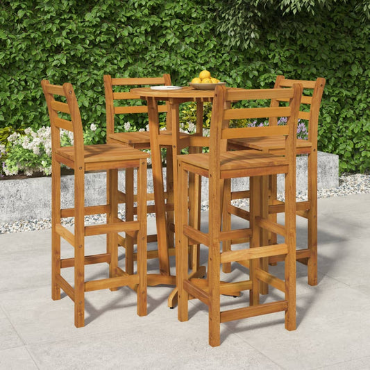 vidaXL 5 Piece Garden Dining Set Solid Wood Acacia