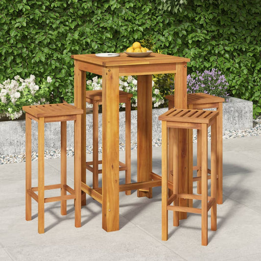vidaXL 5 Piece Garden Dining Set Solid Wood Acacia