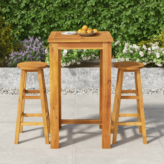 vidaXL 3 Piece Garden Dining Set Solid Wood Acacia