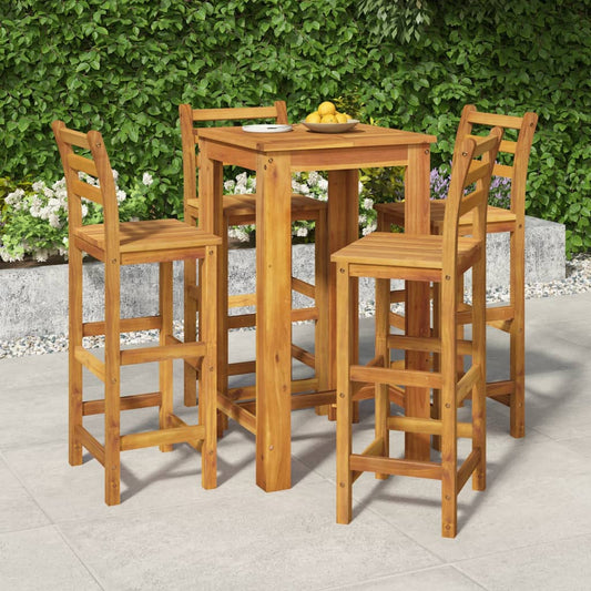 vidaXL 5 Piece Garden Dining Set Solid Wood Acacia