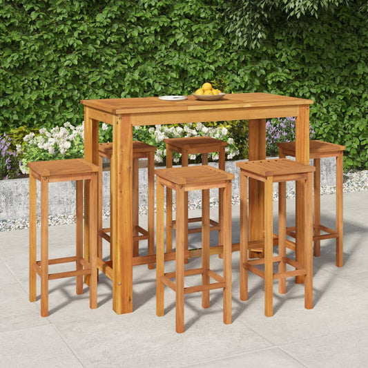 vidaXL 7 Piece Garden Dining Set Solid Wood Acacia