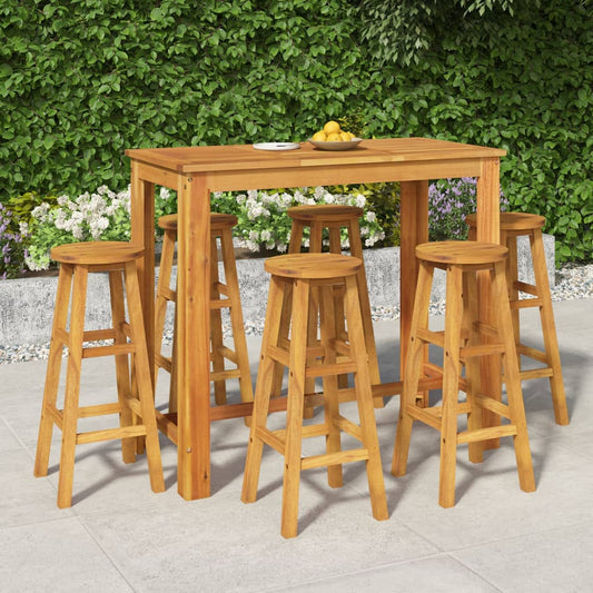 vidaXL 7 Piece Garden Dining Set Solid Wood Acacia