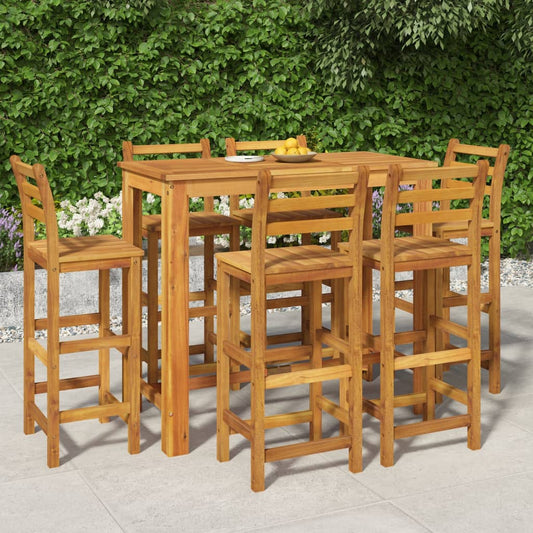vidaXL 7 Piece Garden Dining Set Solid Wood Acacia