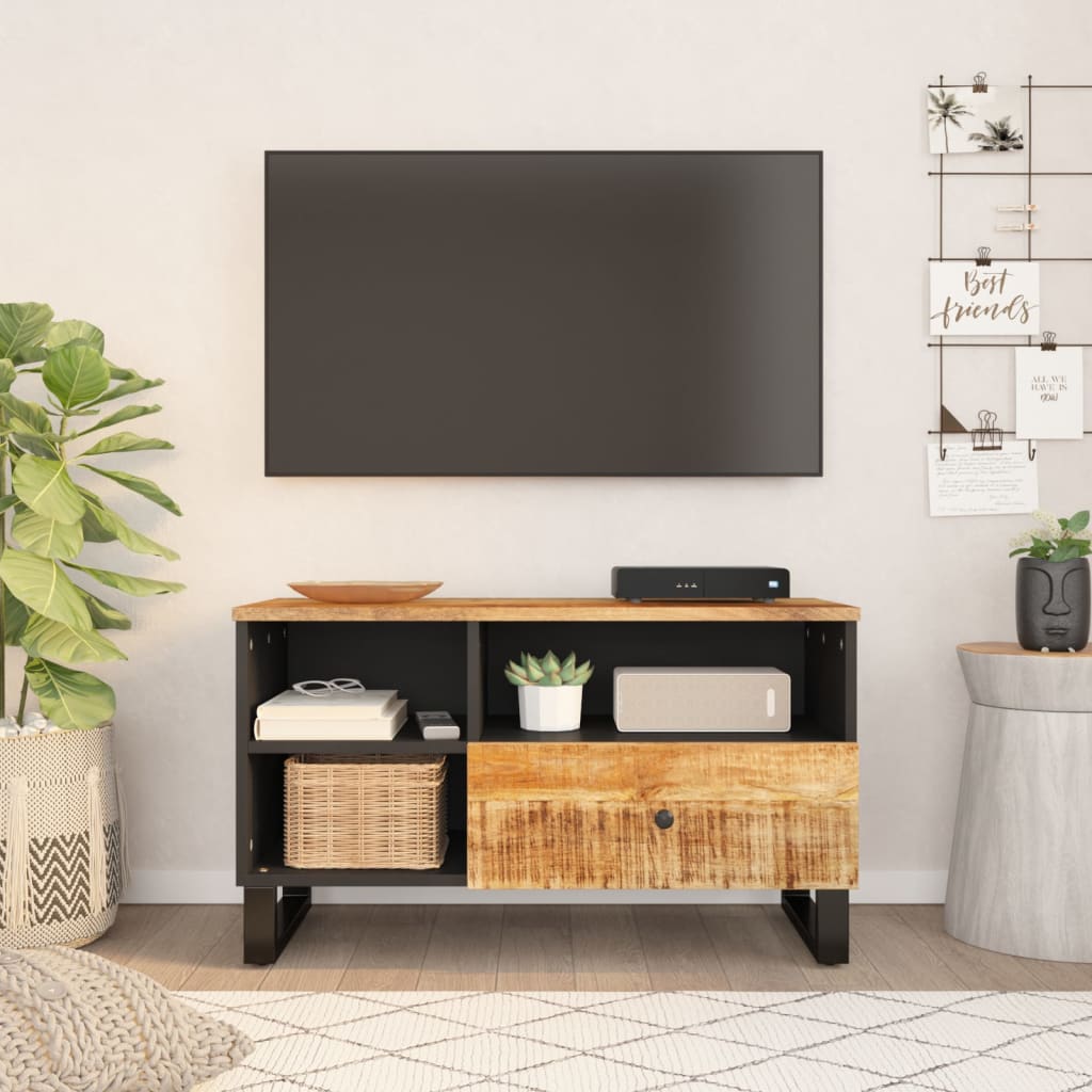 vidaXL TV Cabinet 80x33x46 cm Solid Wood Mango&Engineered Wood
