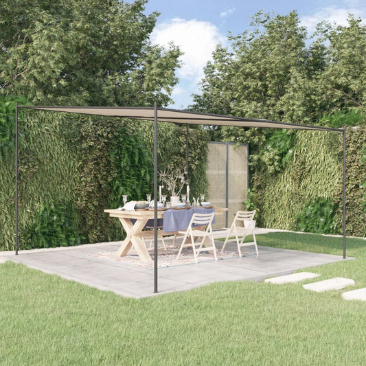vidaXL Gazebo Beige 4x4 m 180 g/mŒ_ Fabric and Steel