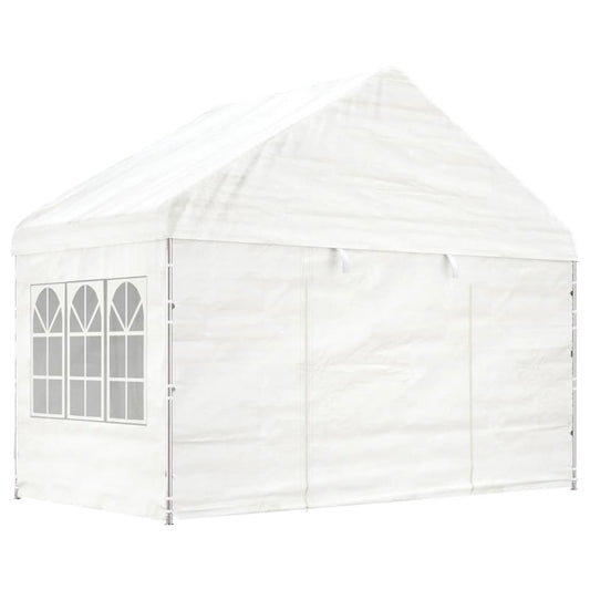 vidaXL Gazebo with Roof White 4.08x2.23x3.22 m Polyethylene