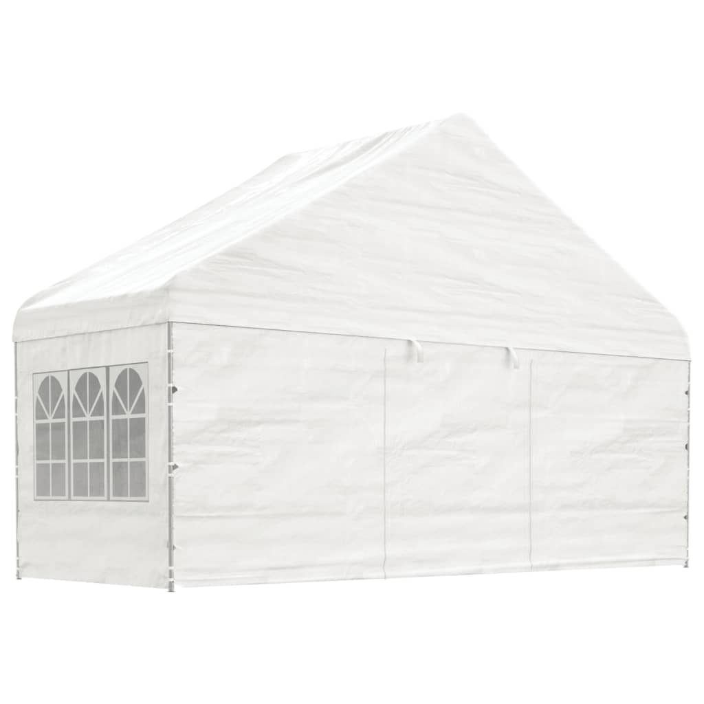 vidaXL Gazebo with Roof White 5.88x2.23x3.75 m Polyethylene