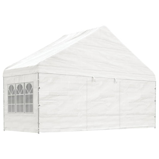vidaXL Gazebo with Roof White 5.88x2.23x3.75 m Polyethylene
