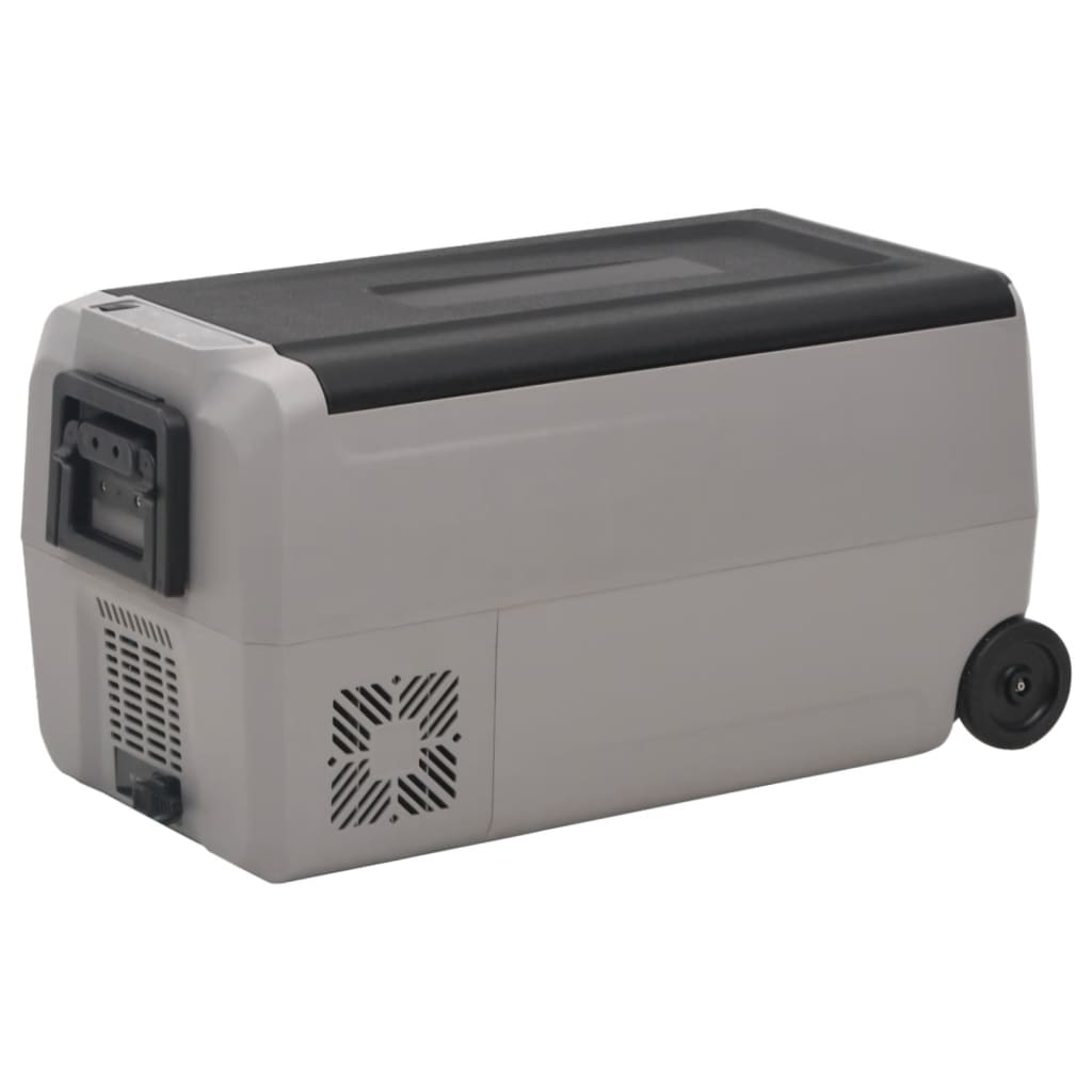 vidaXL Cool Box with Wheel and Handle Black&Grey 50 L PP&PE