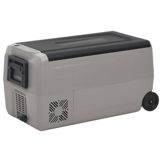 vidaXL Cool Box with Wheel and Handle Black&Grey 50 L PP&PE