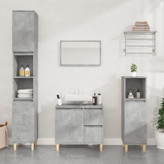 vidaXL Bathroom Cabinet Concrete Grey 30x30x190 cm Engineered Wood