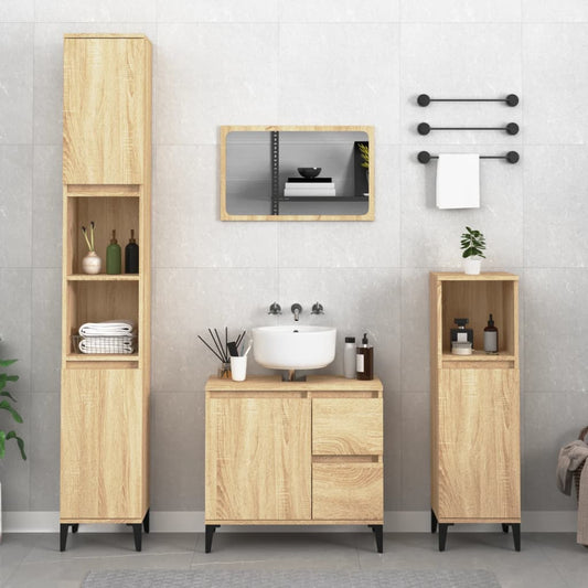 vidaXL Bathroom Cabinet Sonoma Oak 65x33x60 cm Engineered Wood
