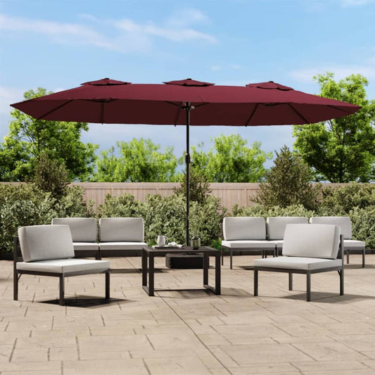 vidaXL Double-Head Parasol Bordeaux Red 449x245 cm
