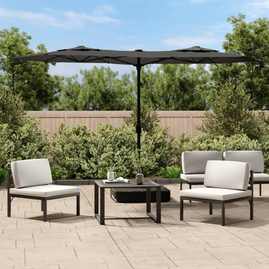 vidaXL Double-Head Parasol Anthracite 316x240 cm