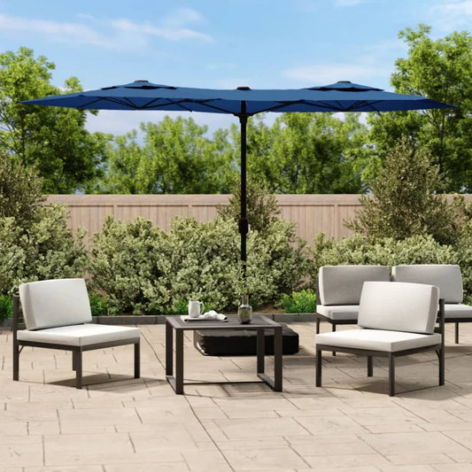 vidaXL Double-Head Parasol Azure Blue 316x240 cm