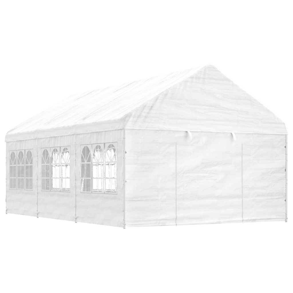 vidaXL Gazebo with Roof White 6.69x4.08x3.22 m Polyethylene