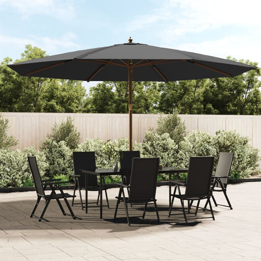 vidaXL Garden Parasol with Wooden Pole Anthracite 400x273 cm