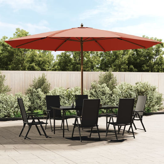 vidaXL Garden Parasol with Wooden Pole Terracotta 400x273 cm
