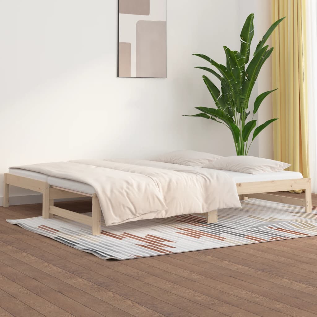 vidaXL Pull-out Day Bed 2x(80x200) cm Solid Wood Pine