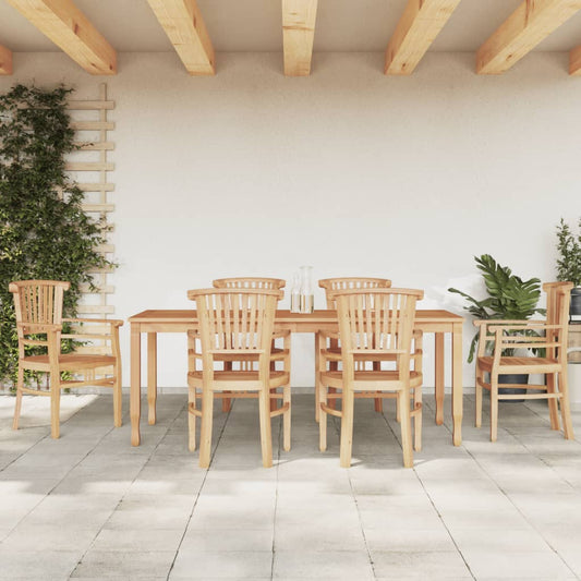 vidaXL 7 Piece Garden Dining Set Solid Wood Teak