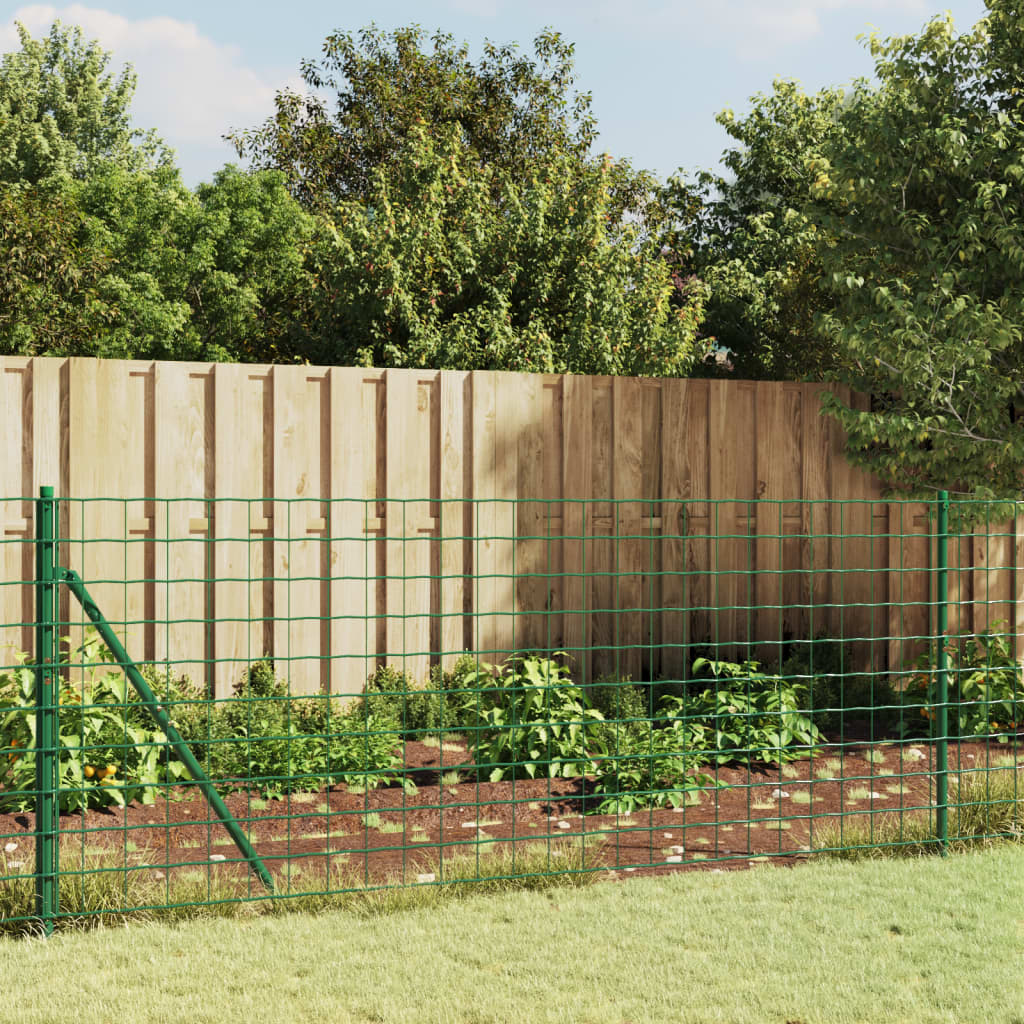 vidaXL Wire Mesh Fence with Flange Green 1x25 m
