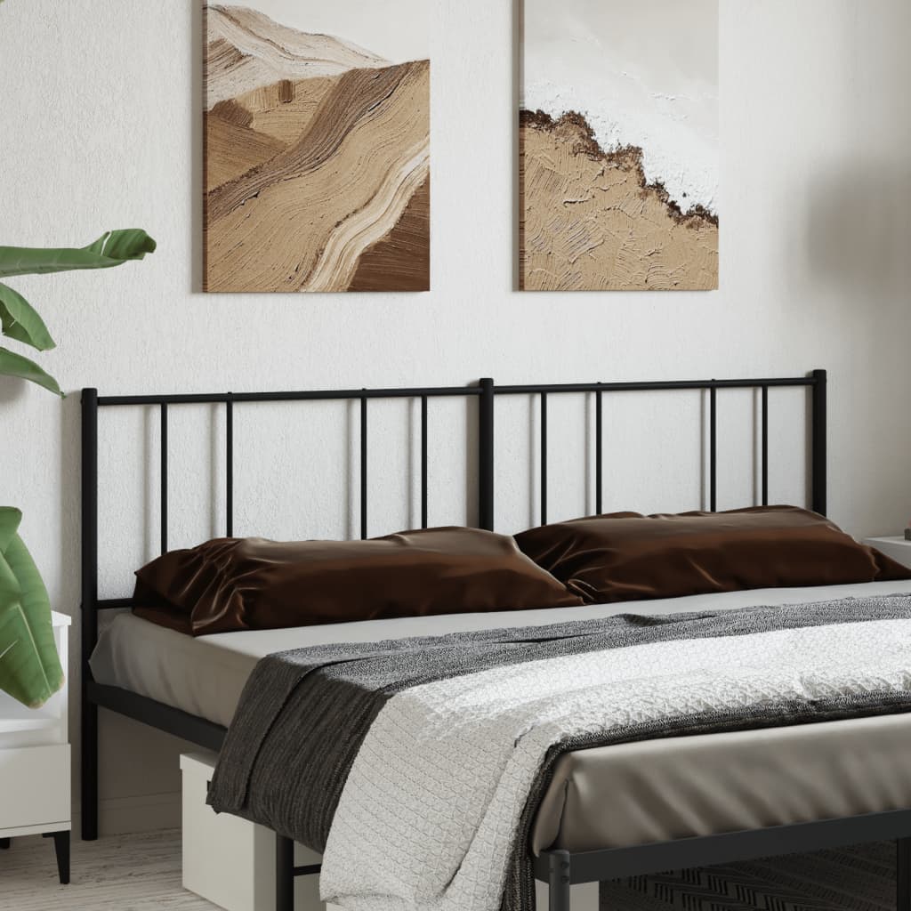 vidaXL Metal Headboard Black 180 cm