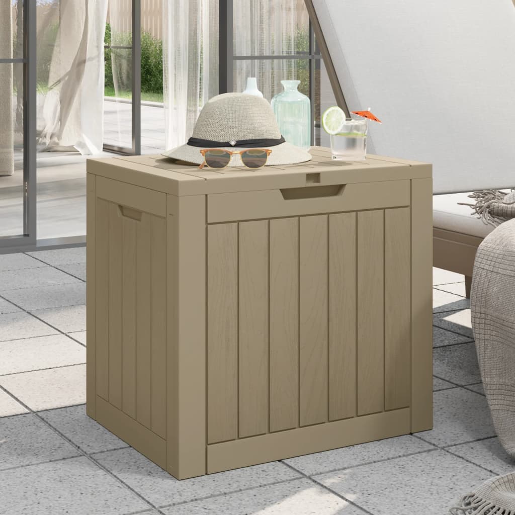 vidaXL Garden Storage Box Light Brown 55.5x43x53 cm Polypropylene