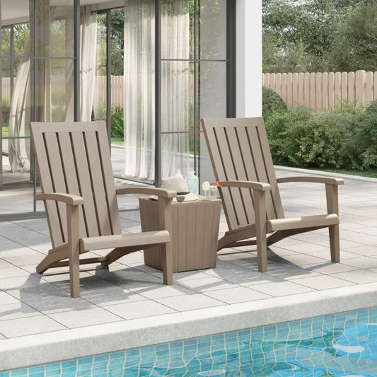 vidaXL Garden Adirondack Chairs 2 pcs Light Brown Polypropylene