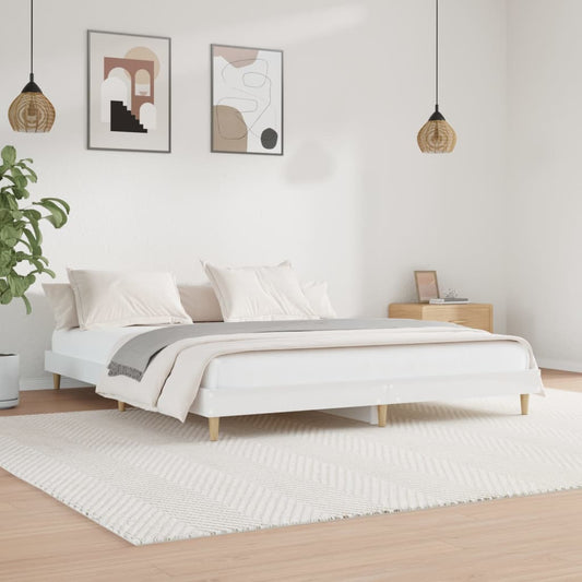 vidaXL Bed Frame High Gloss White 160x200 cm Engineered Wood