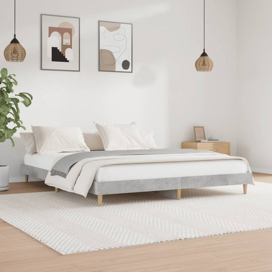 vidaXL Bed Frame Concrete Grey 160x200 cm Engineered Wood