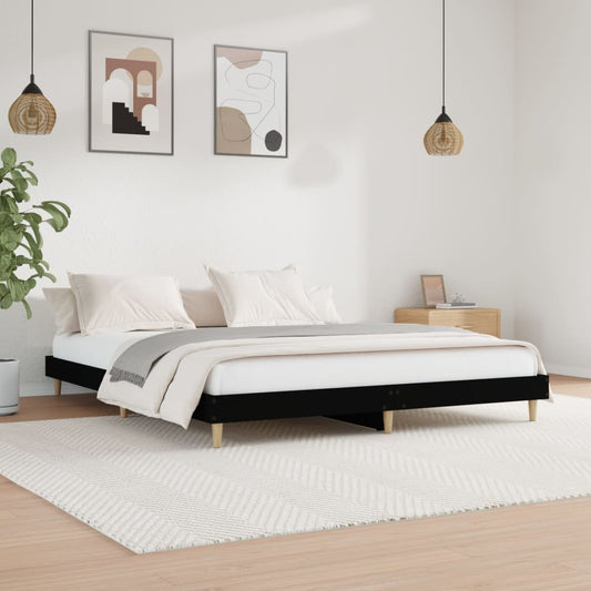 vidaXL Bed Frame Black 120x200 cm Engineered Wood