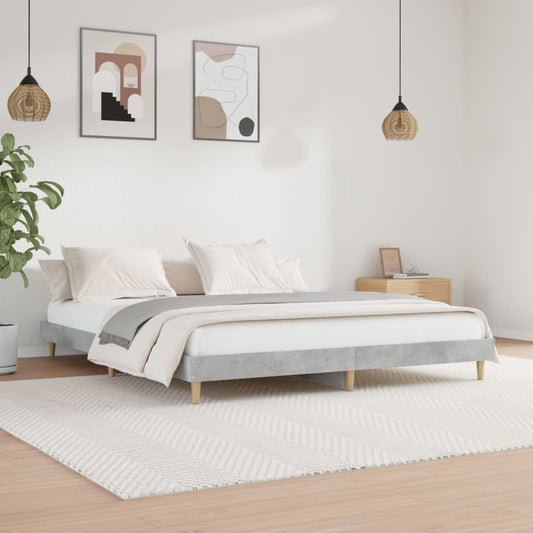 vidaXL Bed Frame Concrete Grey 120x200 cm Engineered Wood
