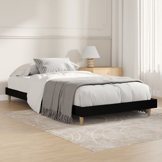 vidaXL Bed Frame Black 100x200 cm Engineered Wood