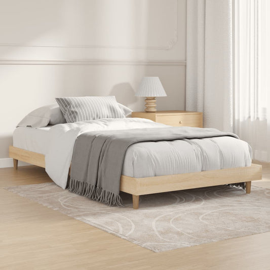 vidaXL Bed Frame Sonoma Oak 100x200 cm Engineered Wood