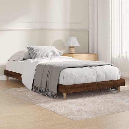vidaXL Bed Frame Brown Oak 90x200 cm Engineered Wood