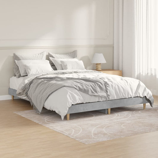 vidaXL Bed Frame Concrete Grey 140x190 cm Engineered Wood