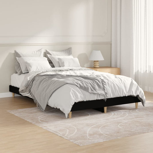 vidaXL Bed Frame Black 120x190 cm Engineered Wood