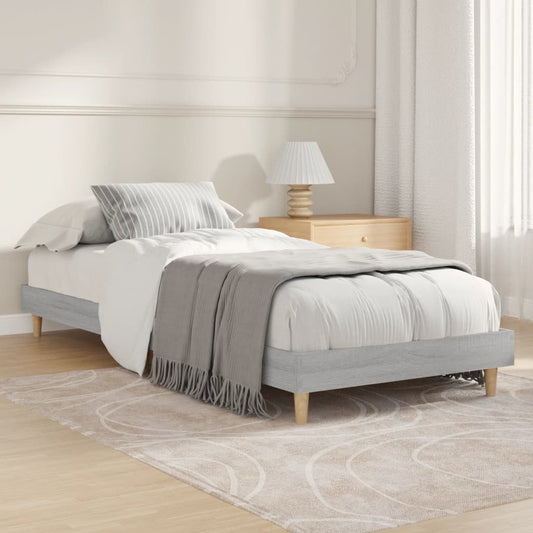 vidaXL Bed Frame Grey Sonoma 75x190 cm Engineered Wood