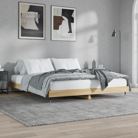 vidaXL Bed Frame Sonoma Oak 180x200 cm 6FT Super King Engineered Wood