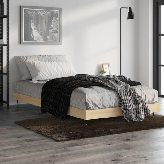 vidaXL Bed Frame Sonoma Oak 100x200 cm Engineered Wood