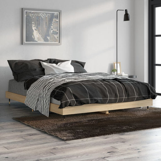 vidaXL Bed Frame Sonoma Oak 140x190 cm Engineered Wood