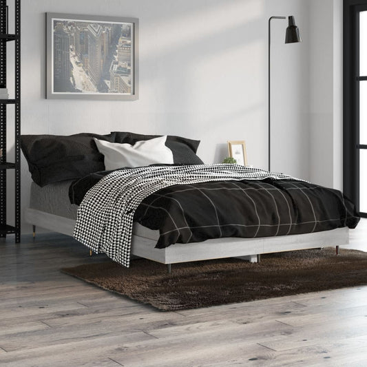 vidaXL Bed Frame Grey Sonoma 120x190 cm 4FT Small Double Engineered Wood