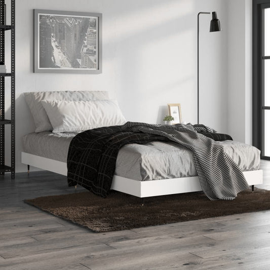 vidaXL Bed Frame White 90x190 cm 3FT Single Engineered Wood