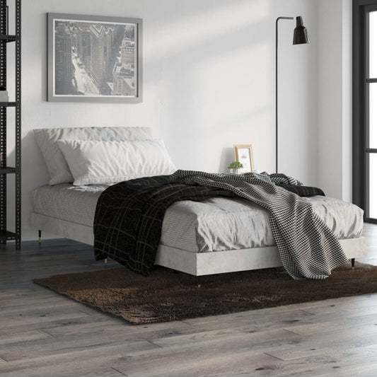 vidaXL Bed Frame Concrete Grey 90x190 cm 3FT Single Engineered Wood